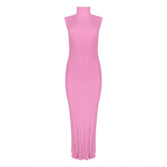 Платье вязаное без рукавов Фуксия