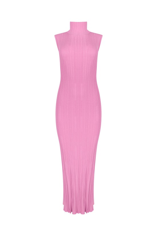 Платье вязаное без рукавов Фуксия