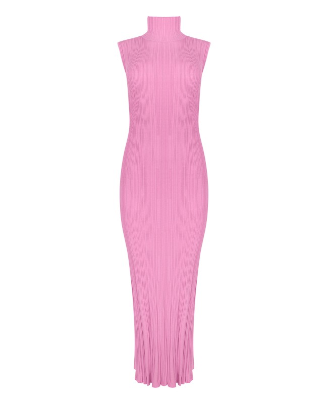 Платье вязаное без рукавов Фуксия