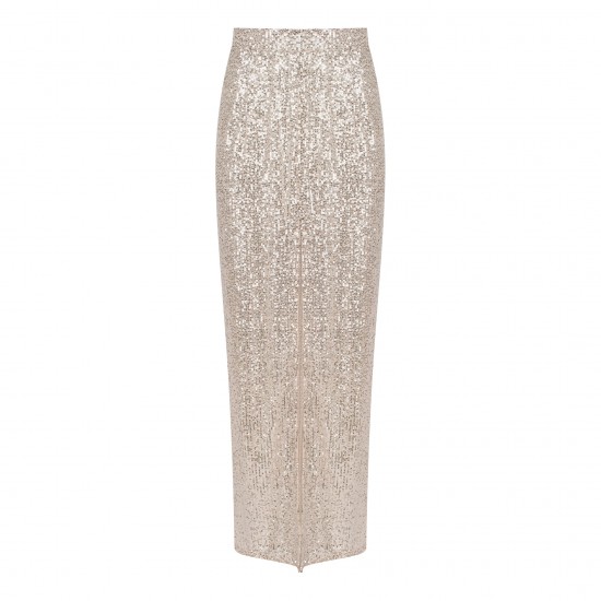Юбка макси из пайетки Серебро