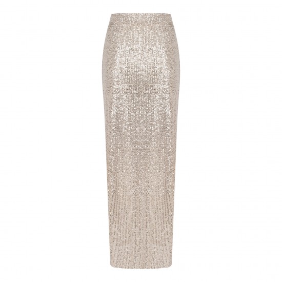 Юбка макси из пайетки Серебро
