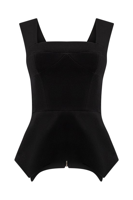 Корсаж с фигурной  баской Бархат