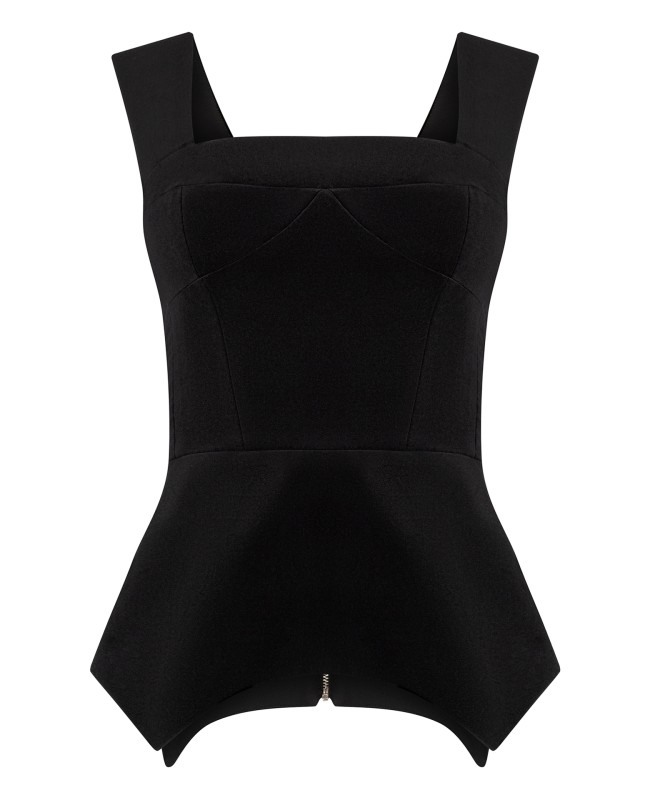 Корсаж с фигурной  баской Бархат