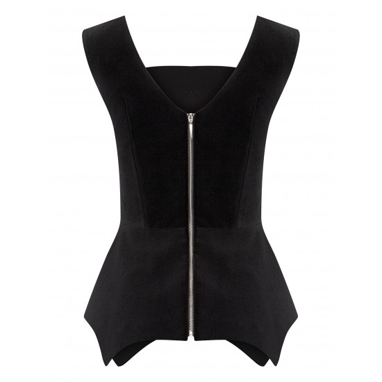 Корсаж с фигурной  баской Бархат