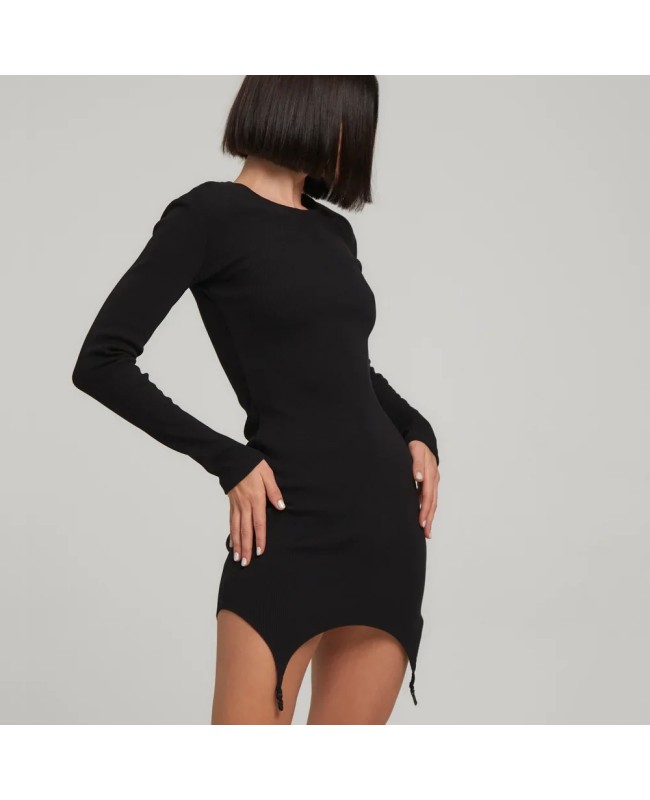 Платье со стрипсами Черный