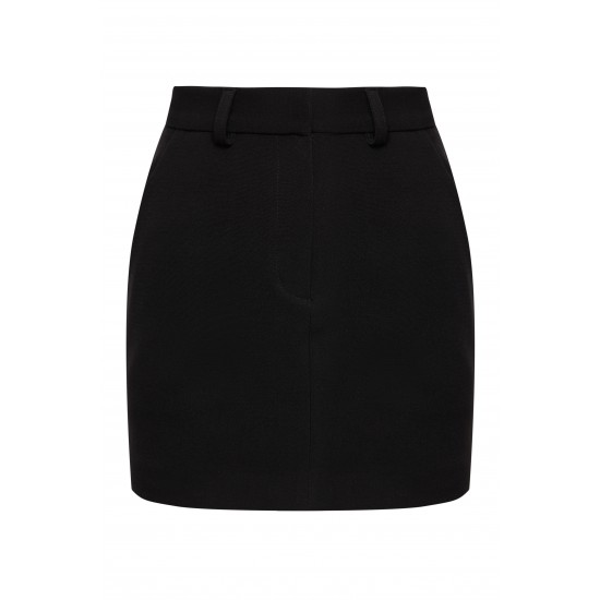 Юбка мини из черной ткани