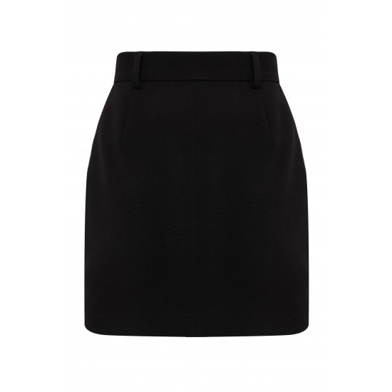 Юбка мини из черной ткани