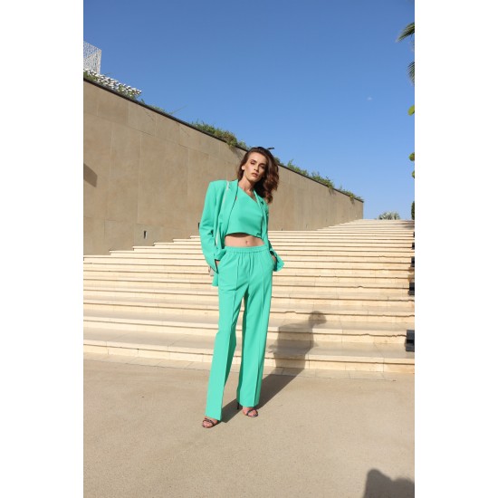 Топ на одно плечо в зеленом цвете