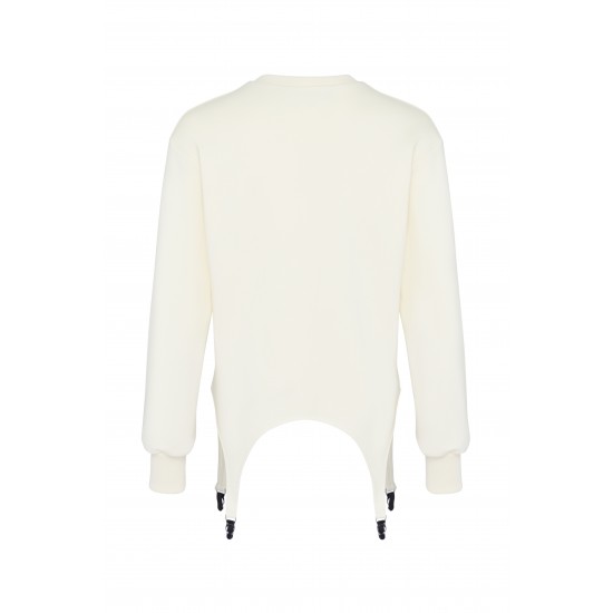 Свитшот с декоративными элементами экрю