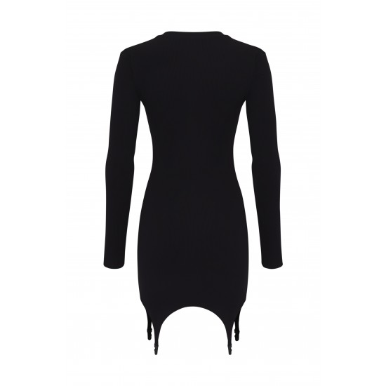 Платье со стрипсами черное