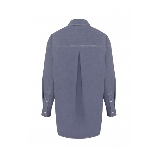 Рубашка с контрастной прострочкой 