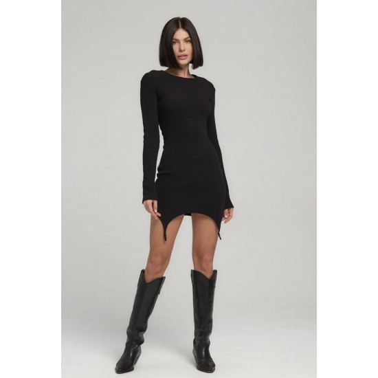 Платье со стрипсами черное