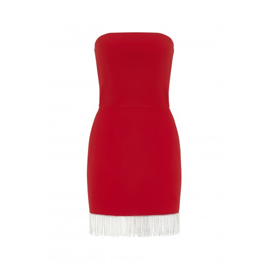 Вечернее платье красное с декором