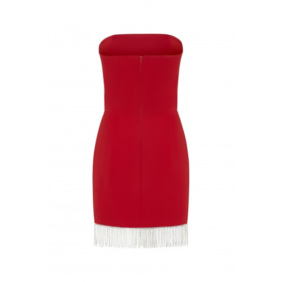 Вечернее платье красное с декором