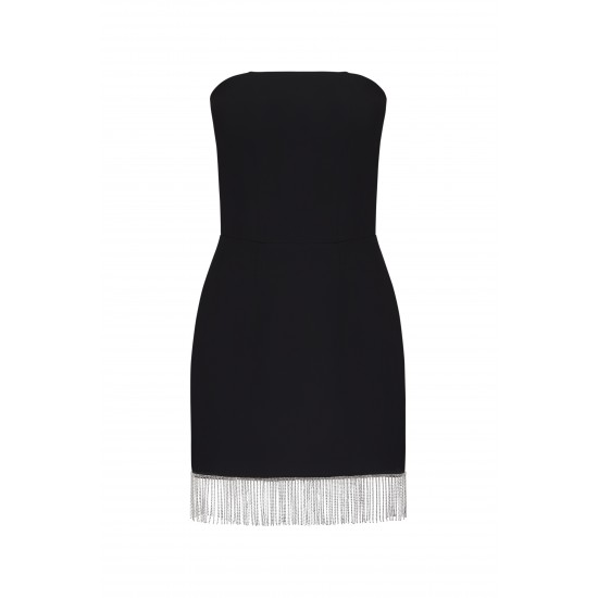 Вечернее корсетное платье с декором черное