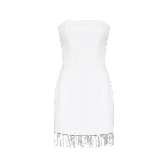 Вечернее мини-платье молочного цвета