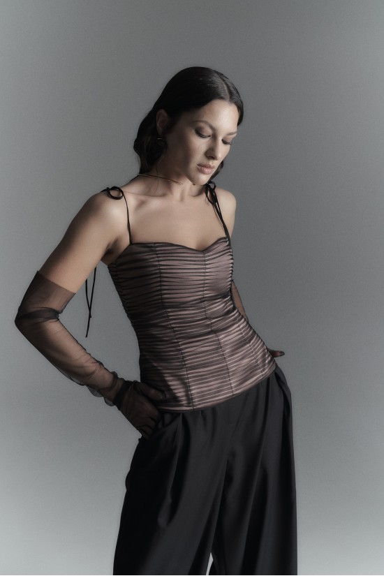 Топ корсетный со сборкой