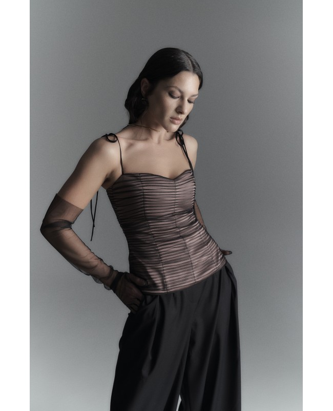 Топ корсетный со сборкой