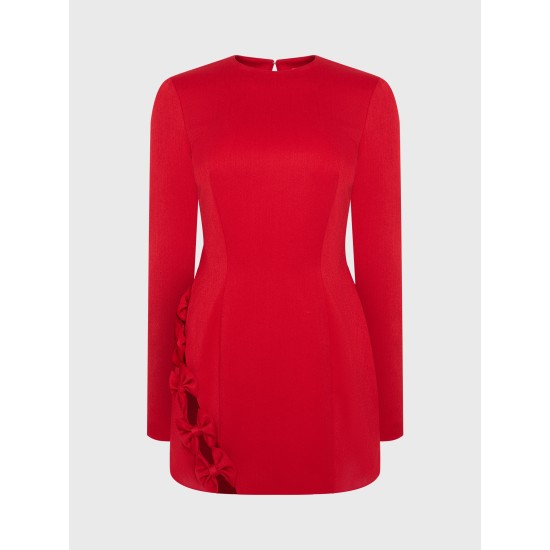 Платье с бантами красное