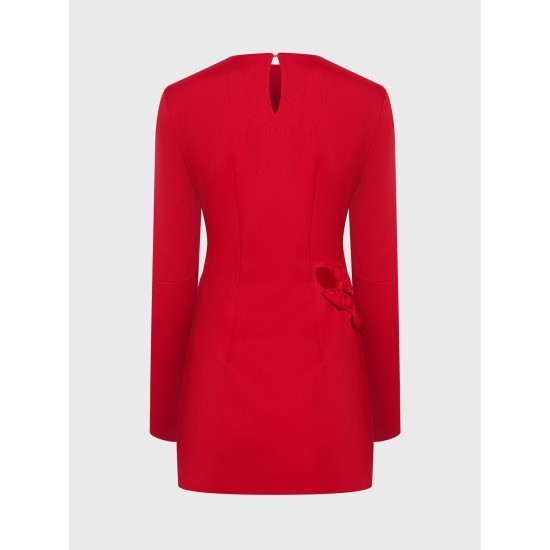 Платье с бантами красное