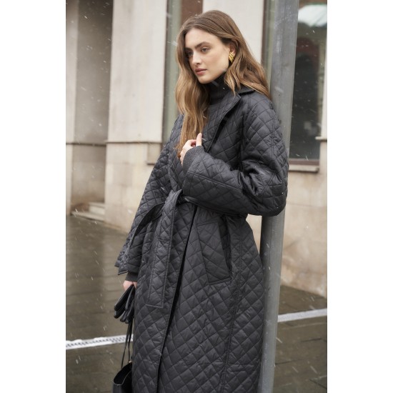 Плащ пальто из стеганой ткани 