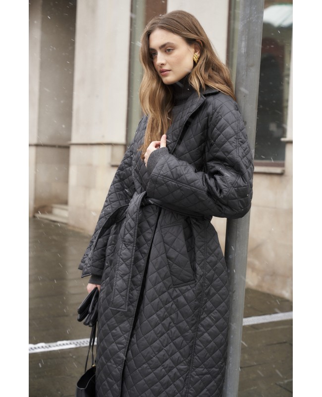 Плащ пальто из стеганой ткани 