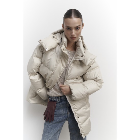 Пуховик удлиненный Латте