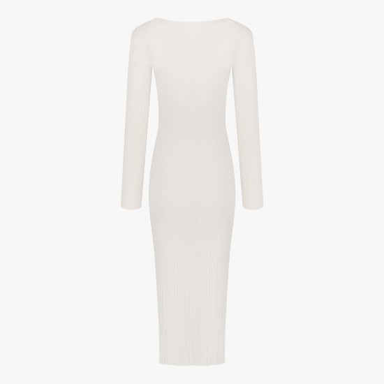 Платье вязаное  макси длины Белый