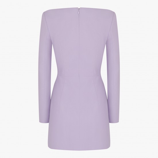 Платье мини с вырезом каре Лаванда