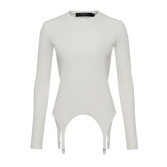 Лонгслив женский со стрипсами молочный