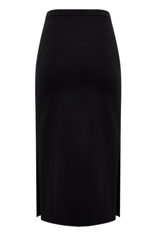 Трикотажная юбка миди из джерси с боковыми разрезами