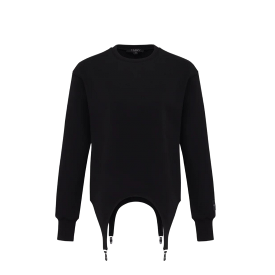 Свитшот с декоративными элементами Черный