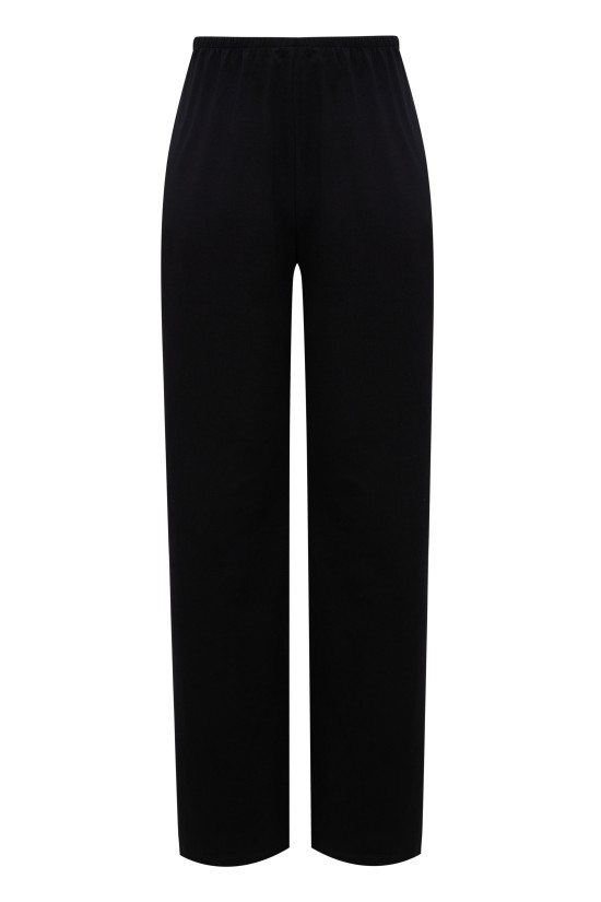 Брюки на резинке в черном цвете трикотажные