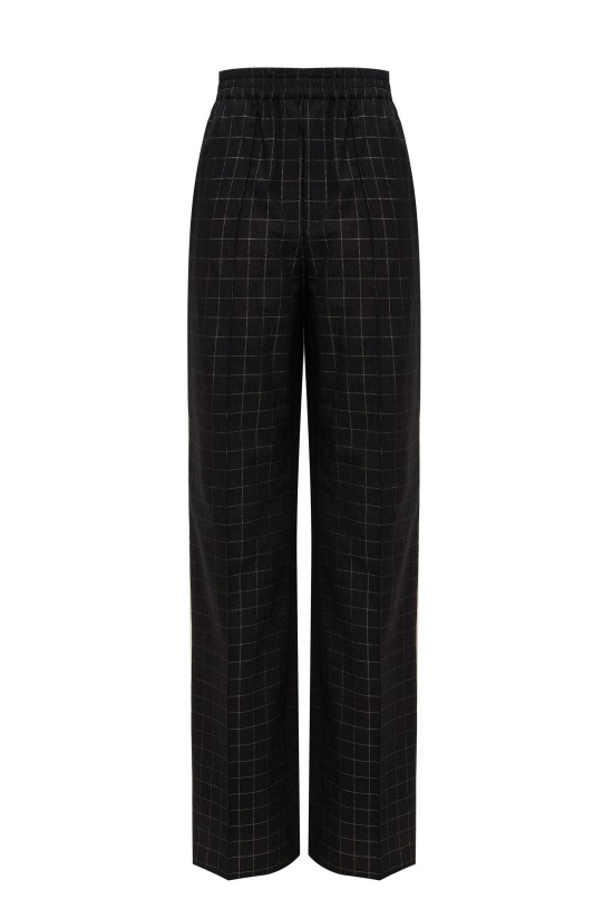 Брюки на резинке из ткани в золотую клетку