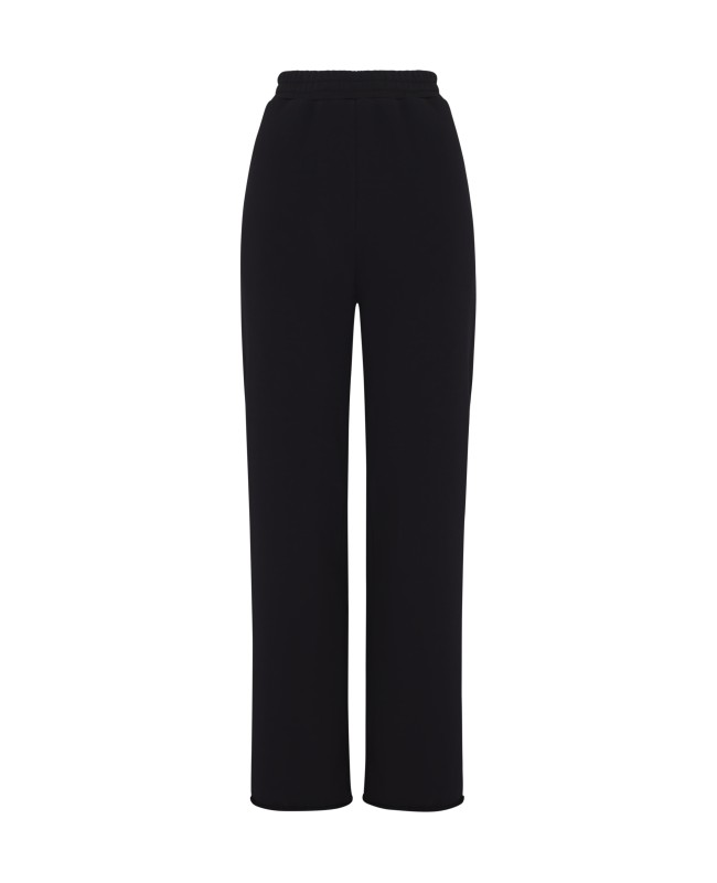 Брюки женские  из футера черного цвета