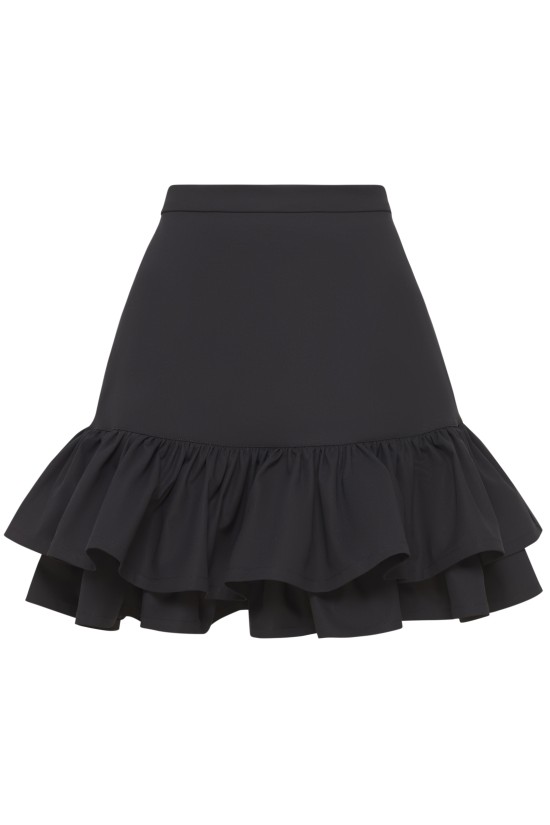 Юбка мини чёрная с оборками