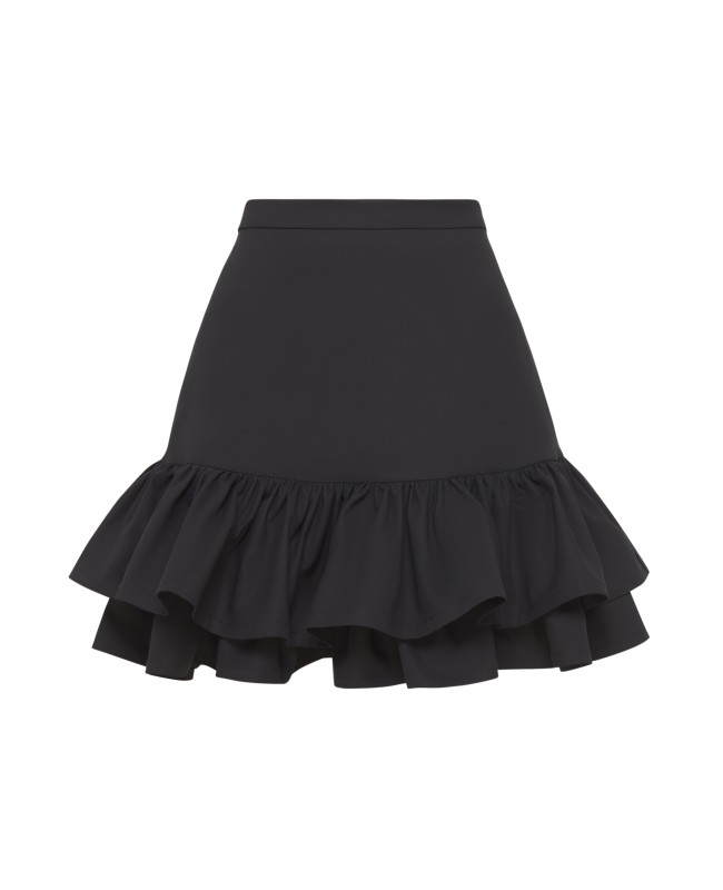Юбка мини чёрная с оборками