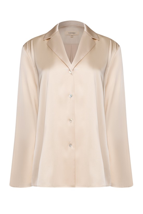 Женская рубашка оверсайз экрю