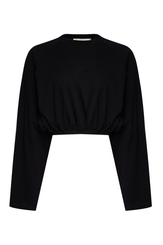 Лонгслив укороченный Черный