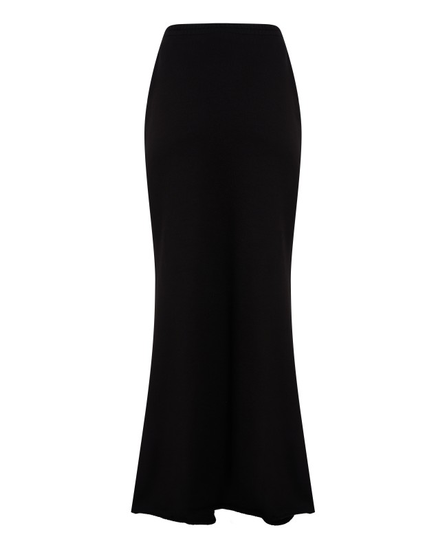 Юбка из футера на резинке Черный