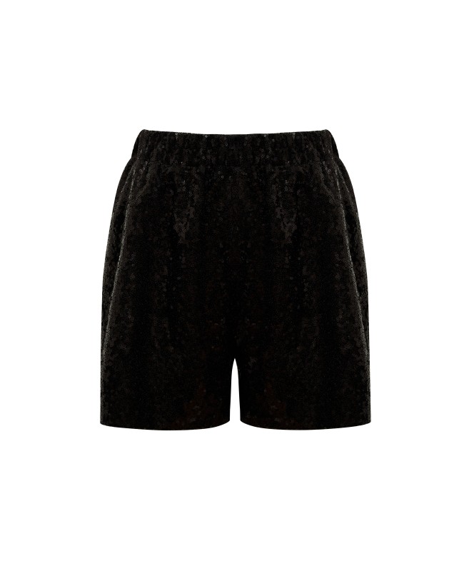 Шорты женские с пайеткой черные