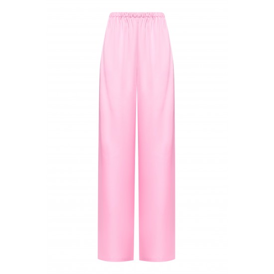 Брюки розовые на резинке свободного силуэта