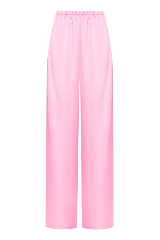 Брюки розовые на резинке свободного силуэта