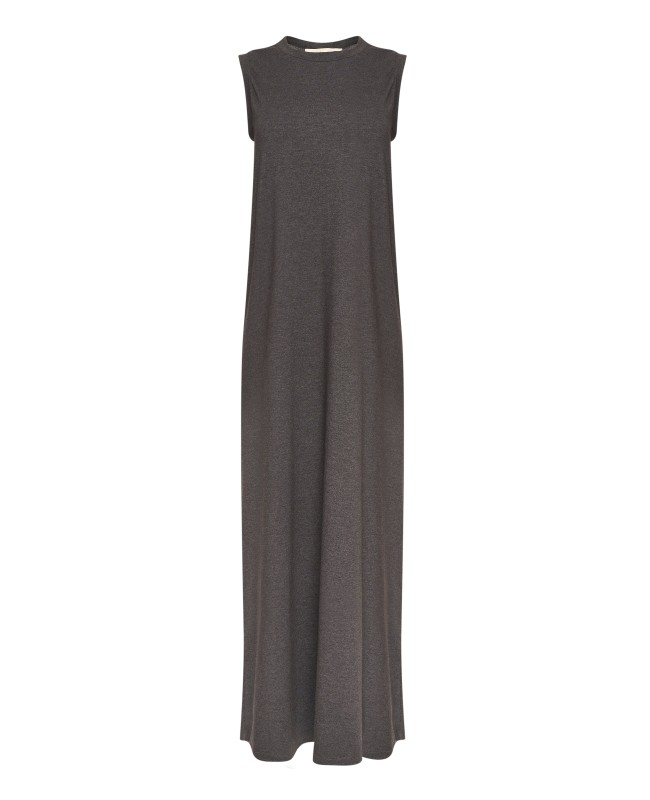 Платье миди без рукавов из трикотажа антрацит