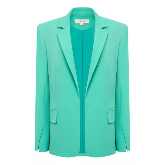 Однобортный жакет женский зеленый