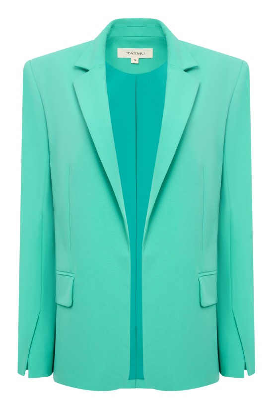 Однобортный жакет женский зеленый