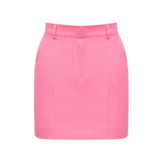 Юбка мини на молнии розовая