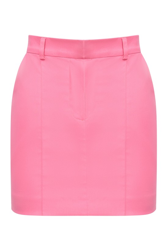 Юбка мини на молнии розовая