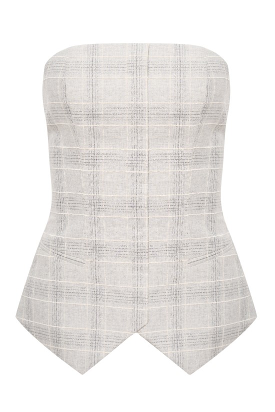 Корсет женский  с планкой из серой клетки