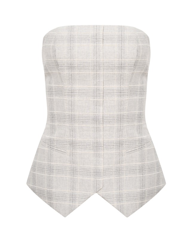 Корсет женский  с планкой из серой клетки
